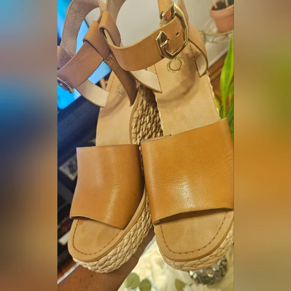 Louise et Cie Paley Leather Braided Straw Wedge Sandals 7.5 - Picture 11 of 12